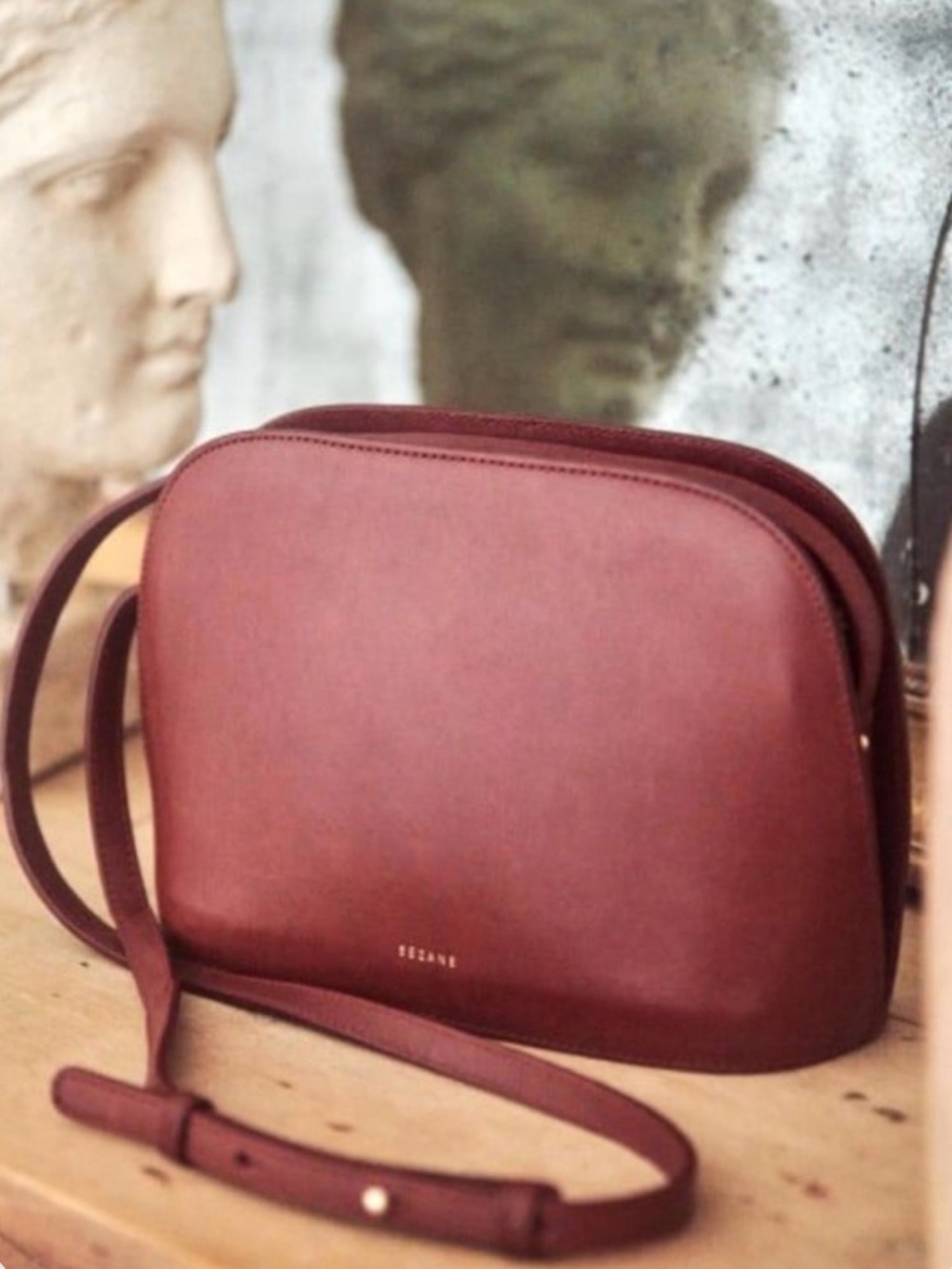Sezane Heritage Victor Bag Bordeaux Lisse Heritage - Size T-U